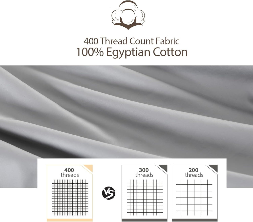 100% Egyptian Cotton Toddler Pillowcases Set of 4, 400 Thread Count Sateen Weave Small Pillow Protectors, Super Soft Breathable Zippered…