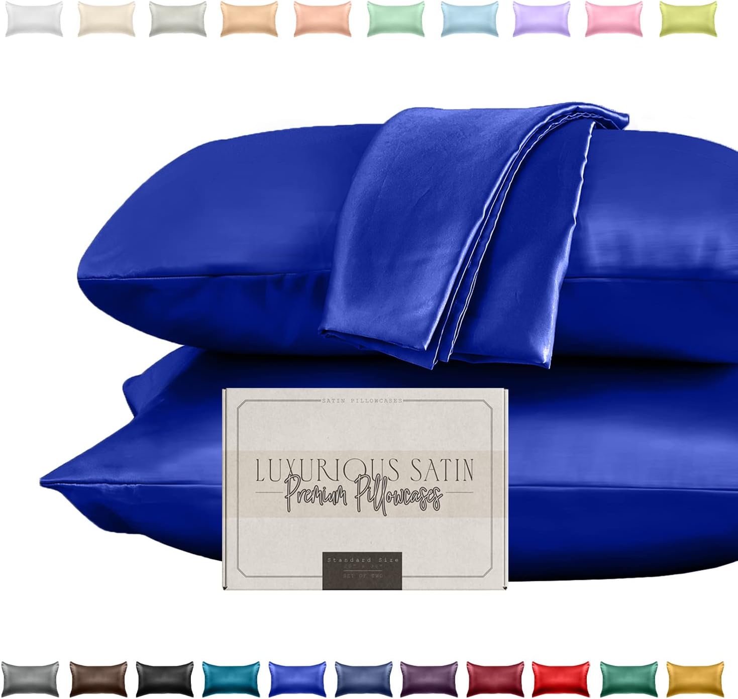 Elegantcomfort Elegant Comfort Silky and Luxurious 2-Piece Satin Pillowcase Set for Healthier Skin and Hair, Hidden