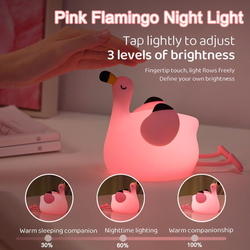 DREAMING MY DREAM Flamingo Night Light, Dimmable Silicone Animal Nursery Night Light, Pink Flamingo Lamp Decor for Kids Room…