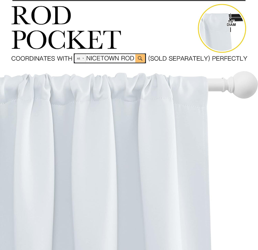 NICETOWN Bedroom Window Curtain Panels - Window Treatment Thermal Insulated Rod Pocket Room Darkening Curtains/Drapes for Patio Door…