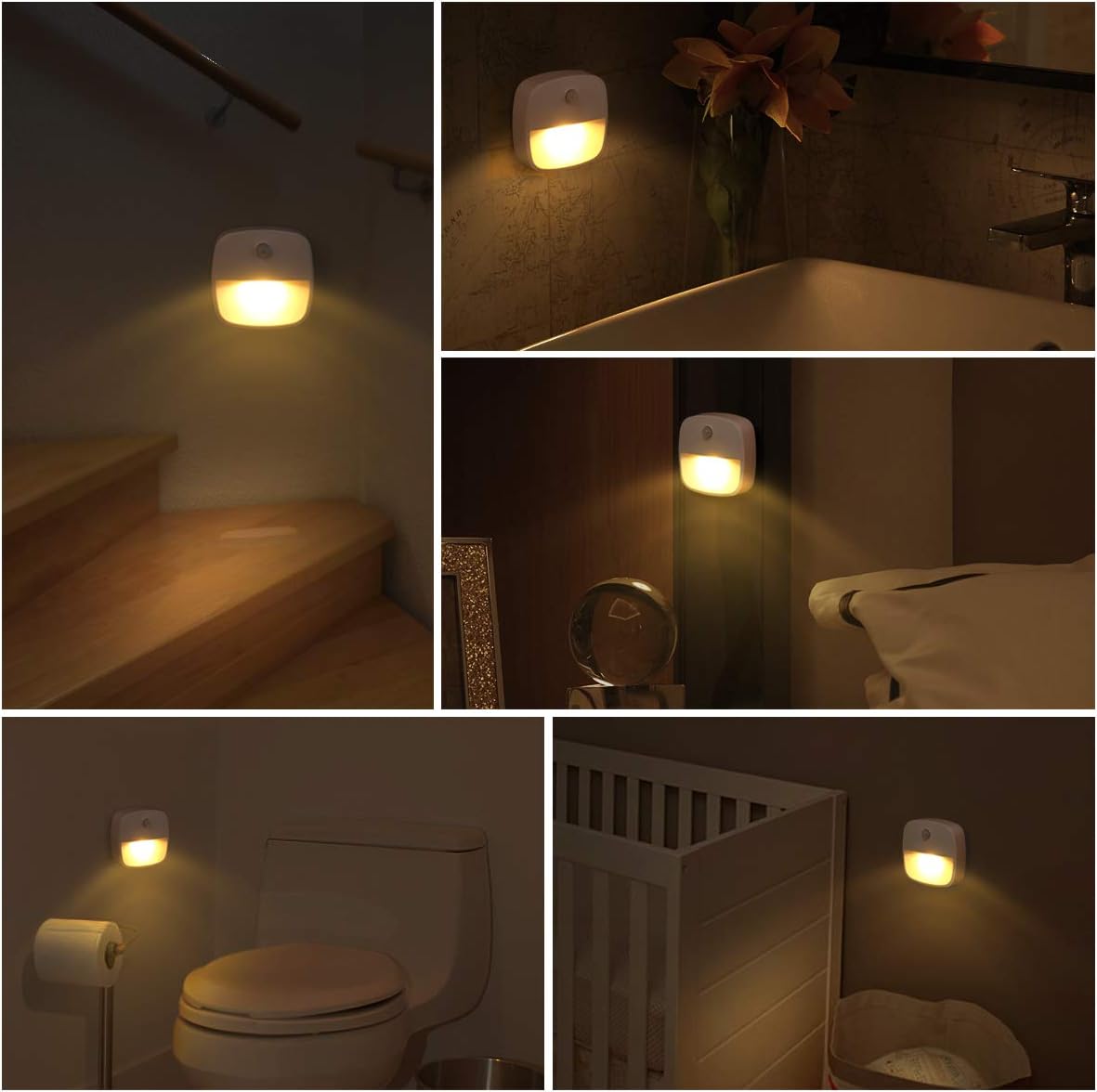 AMIR Motion Sensor Light Indoor, Upgraded Battery-Powered LED Night Light with PIR Technology for Bathroom, Kitchen, Stairs, Under…