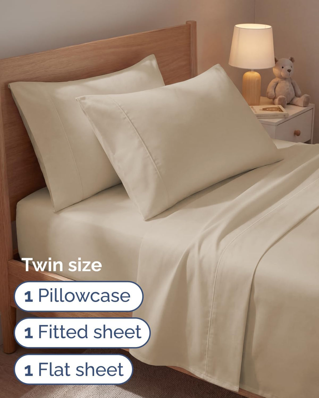 Twin 4 Piece Sheet Set - Comfy, Breathable & Cooling - Soft Hotel Luxury Bedding for Women, Men, Kids, Teens & Children - 1 Flat & 1…