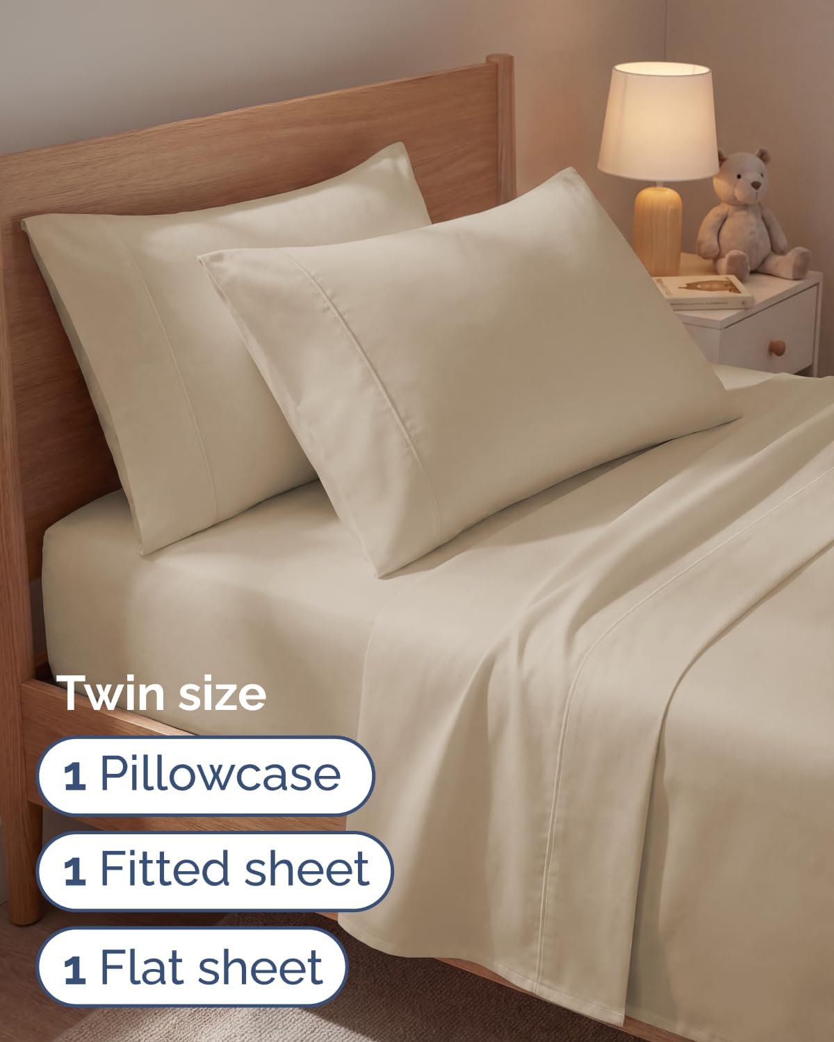 Twin 4 Piece Sheet Set - Comfy, Breathable & Cooling - Soft Hotel Luxury Bedding for Women, Men, Kids, Teens & Children - 1 Flat & 1…