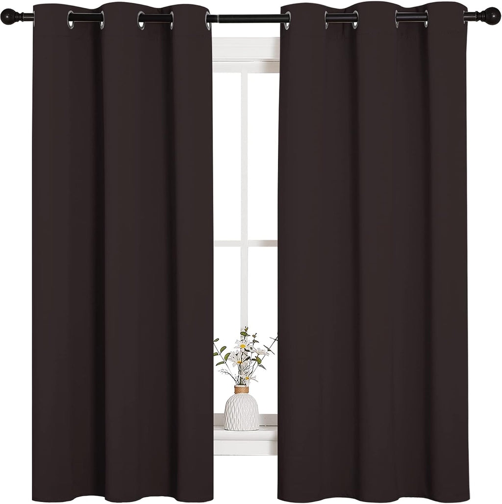 NICETOWN Triple Weave Microfiber Energy Saving Thermal Insulated Solid Grommet Blackout Curtains for Bedroom (2 Panels, 42 inches by 63…