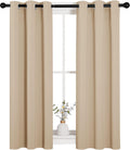 NICETOWN Room Darkening Curtain Panels for Living Room, Thermal Insulated Grommet Room Darkening Draperies/Drapes for Window (Biscotti…