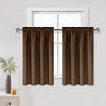 DWCN Brown Blackout Curtains for Small Window, Thermal Insulated Energy Saving Room Darkening Curtains for Kitchen/Bedroom (W42 x L36…