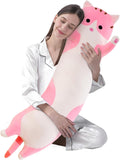 shangman Lovely Plush Cat Doll Cute Cartoon Soft Stuffed Kitten Pillow Long Throw Sleeping Pillow Doll Toy Gift for Kids Girlfriend…
