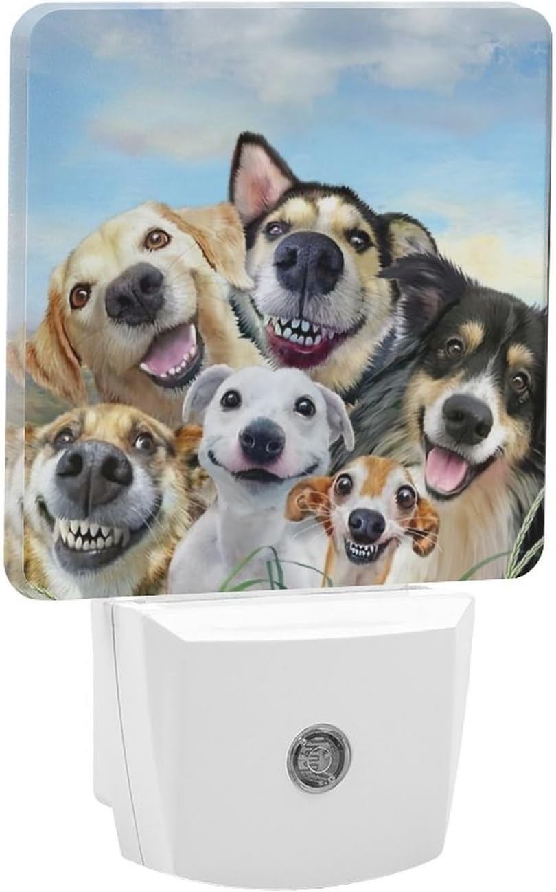 YKJAHSD Cute Dog Night Light, Plug into Wall Decor Nightlights for Bedroom, Bathroom, Hallway, Kitchen, with Dusk to Dawn Light Auto…