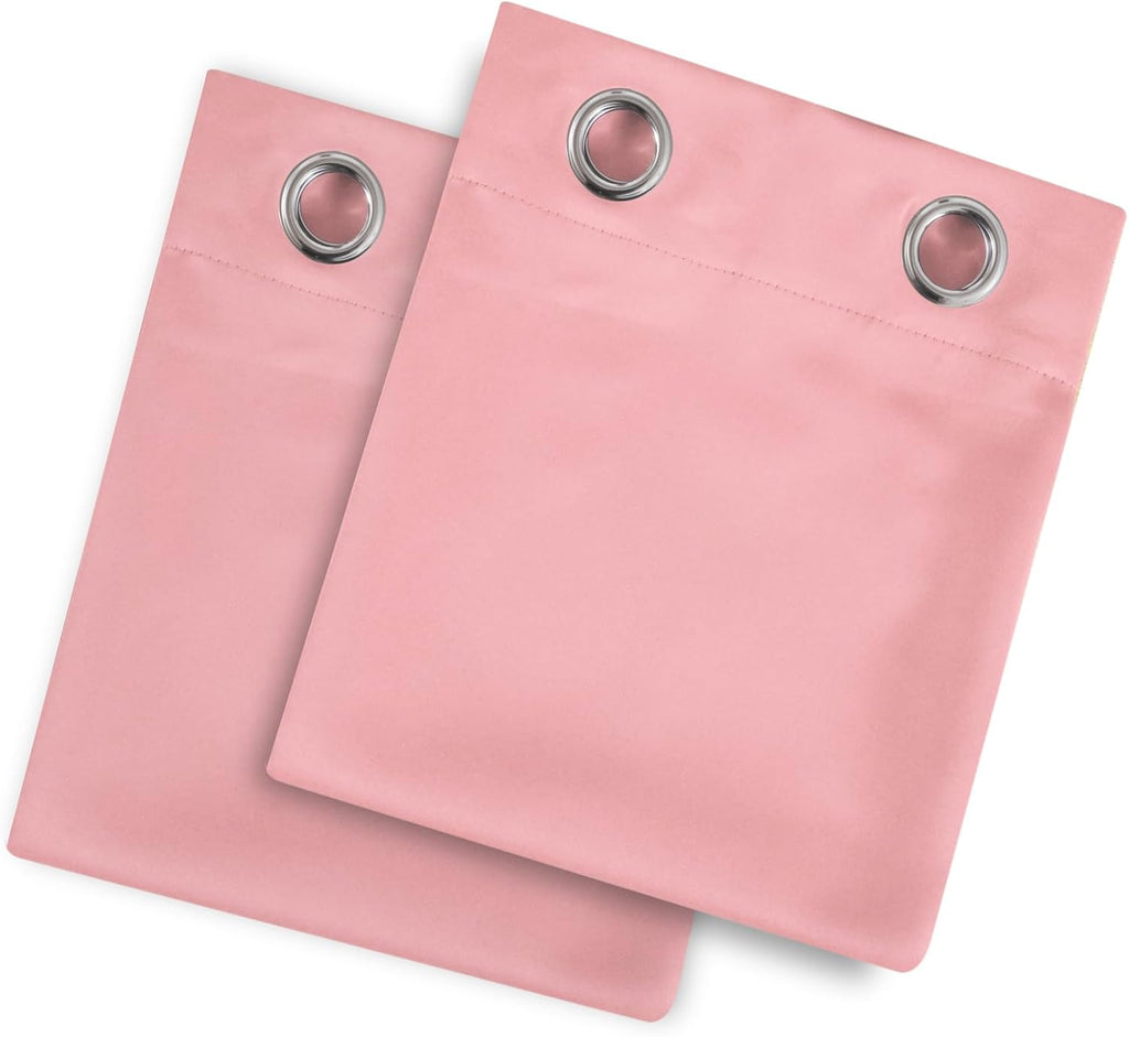 Lemomo Blackout Curtains 66 x 54 Inch Long Pink Curtains Set of 2 Panels Room Darkening Curtains for Bedroom and Living Room 54 Inch Pink