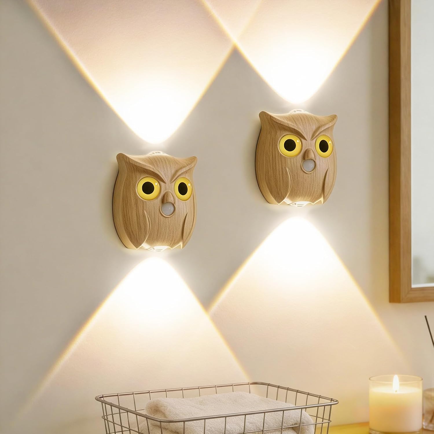 Motion Sensor Night Light: 1200mAh Rechargeable Wall Sconce 2pcs Magnetic Stair Lights Indoor Wireless Wall Sconces Night Light for…