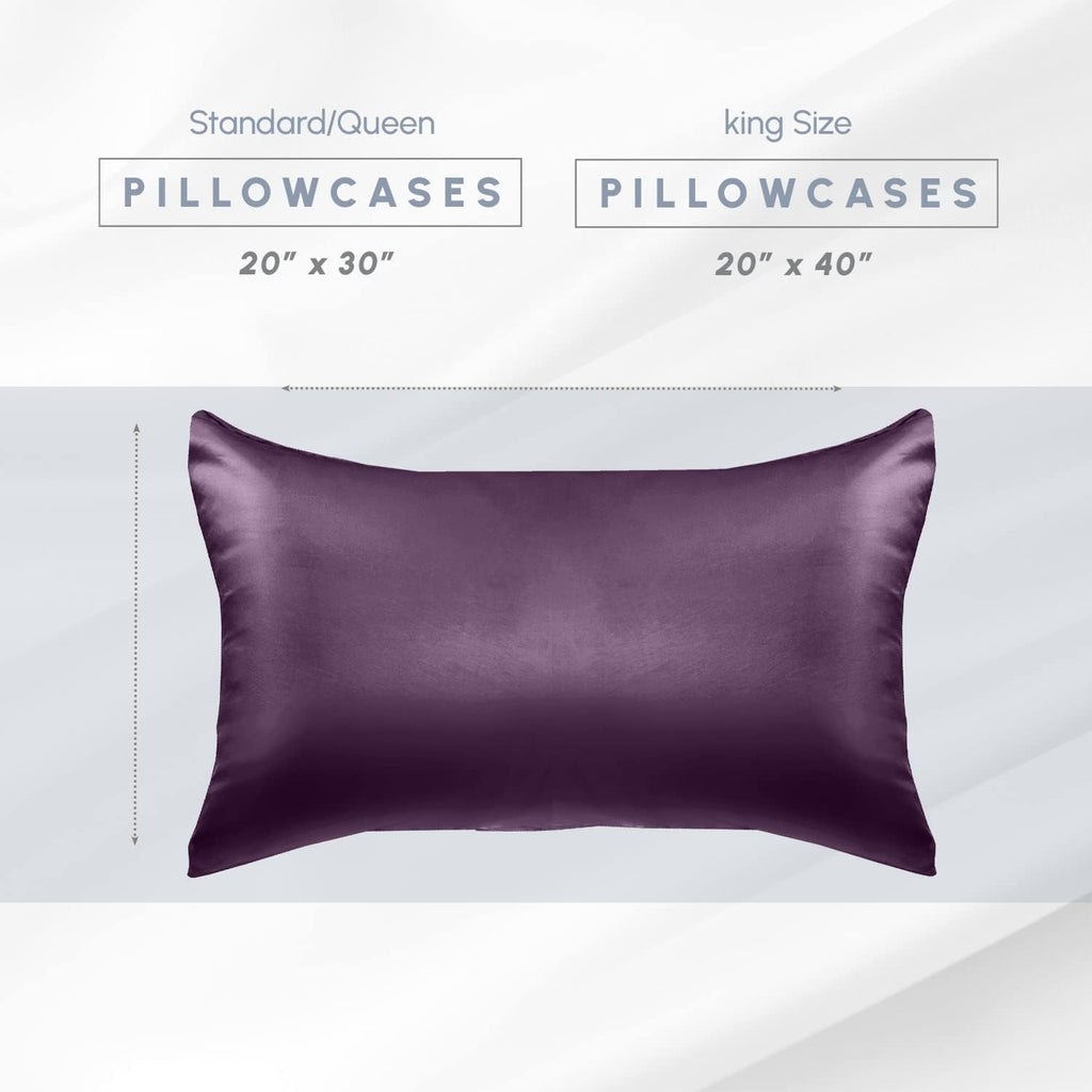 Elegantcomfort Elegant Comfort 2-Pack Cooling Viscose Satin Pillowcase Set with Hidden Zipper Closure, Silky Smooth for Hair and fabric…