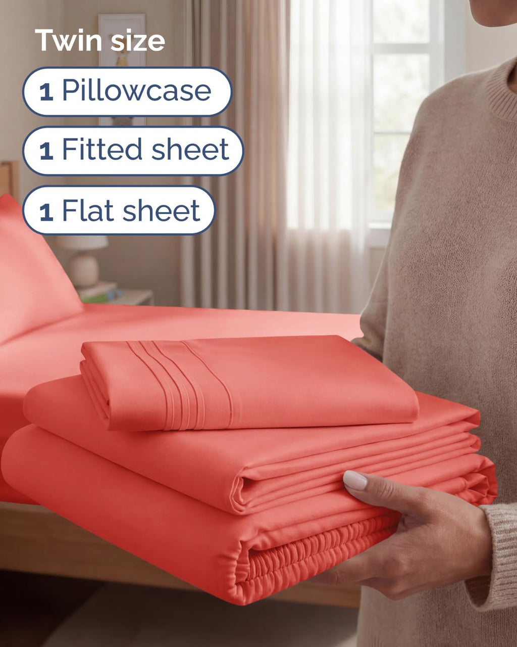 Twin Size 3 Piece Sheet Set - Comfy Breathable & Cooling Sheets - Hotel Luxury Bed Sheets for Women & Men - Deep Pockets, Easy-Fit, Extra…