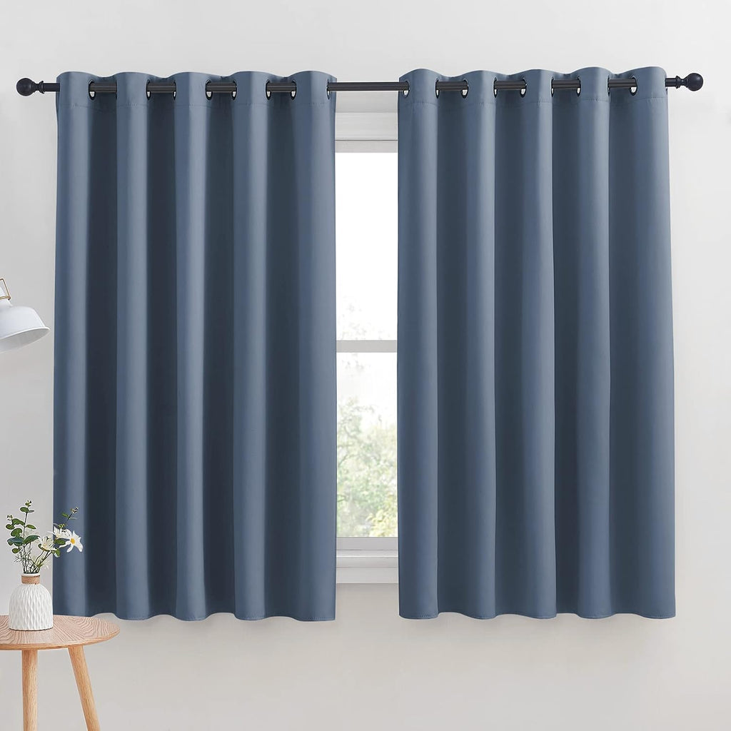 NICETOWN Thermal Insulated Curtains Blackout Draperies, Window Treatment Solid Grommet Room Darkening Drape Panels for Bedroom (Stone…