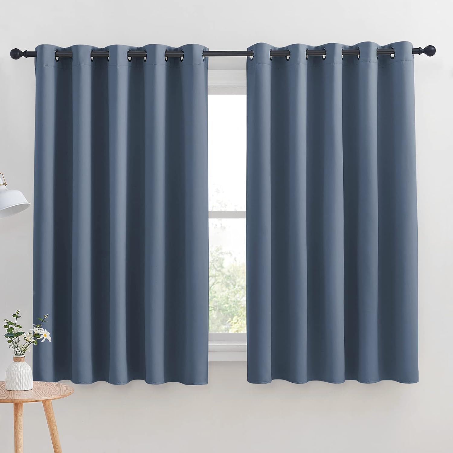 NICETOWN Thermal Insulated Curtains Blackout Draperies, Window Treatment Solid Grommet Room Darkening Drape Panels for Bedroom (Stone…