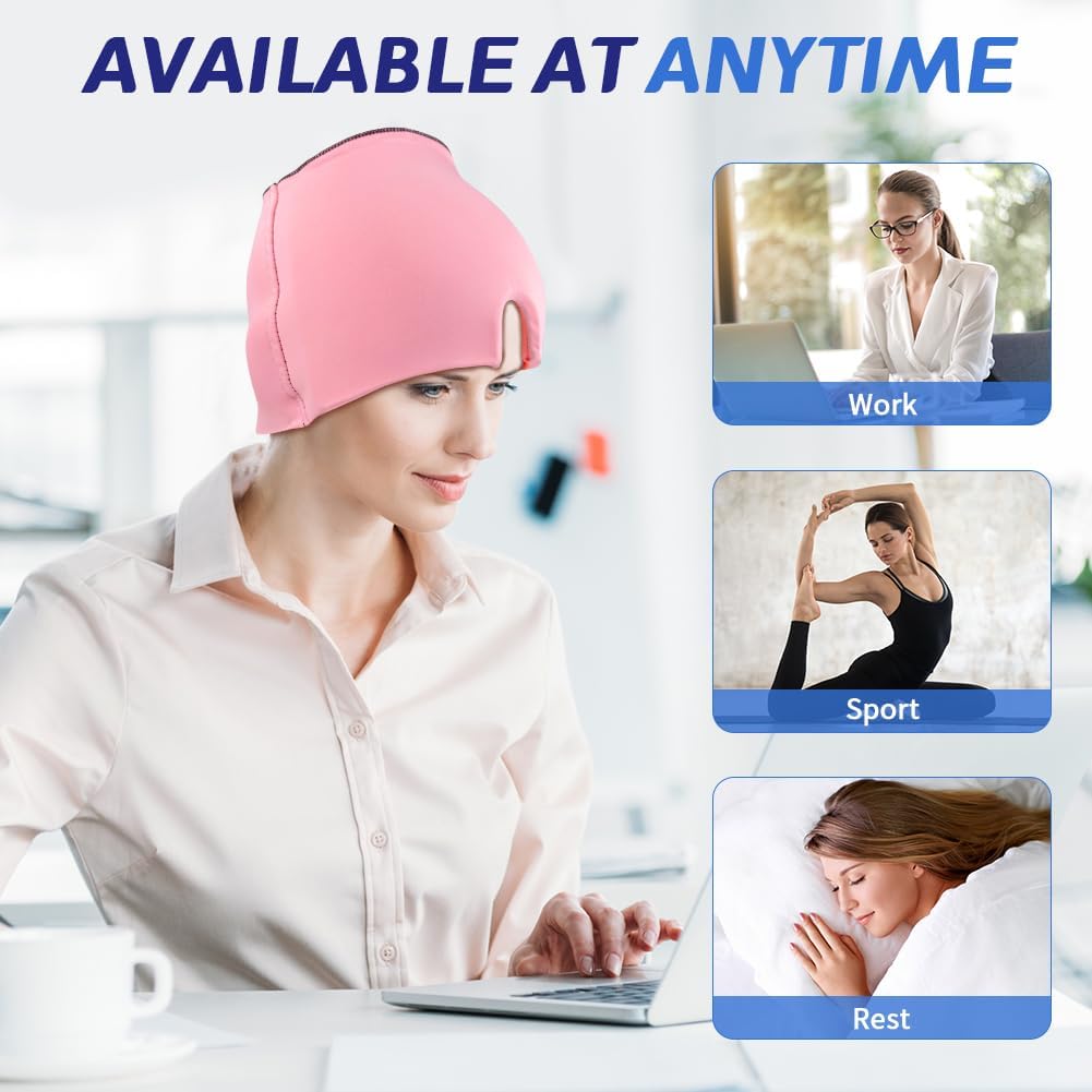 Conbella Migraine Relief Cap, Soothing Headache Ice Face Mask Products, Hot and Cold relaxation, Migraine Headache Relief Cap for…