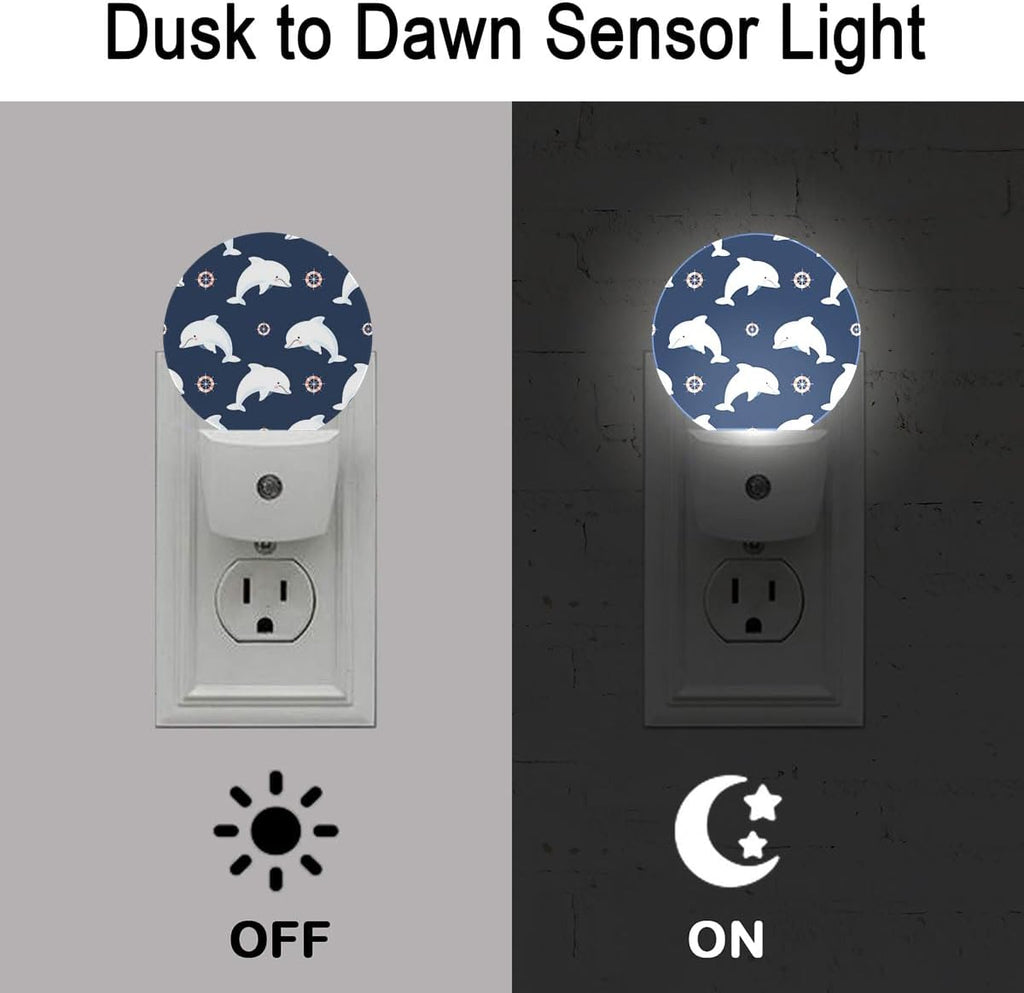 Dolphin Night Light Auto Sensor Led Dusk to Dawn Lamp Home Decor for Men Women
