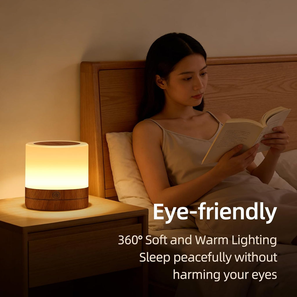 Portable Night Light for Kids, USB Rechargeable Small Desk Lamp,13 RGB Colors & 4 Brightness & 1 Remote, Touch Bedside Table Lamp for…