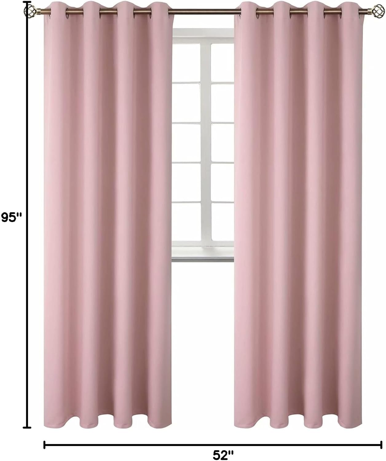 BGment Room Darkening Curtains 95 Inches Long - Grommet Thermal Insulated Drapes Window Treatment Curtains for Bedroom, 2 Panels, 52 x 95 I…