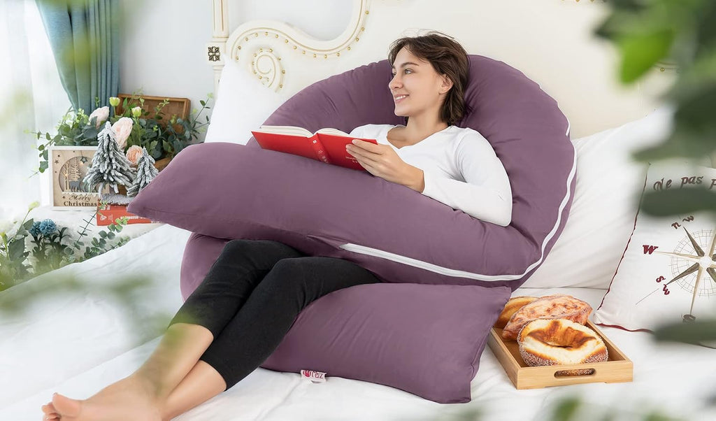 Meiz Pregnancy Pillow, Cooling Silky Pregnancy Pillows for Sleeping, 65" Maternity Pillow for Tall Pregnant Woman with Cooling Silk Jersey…