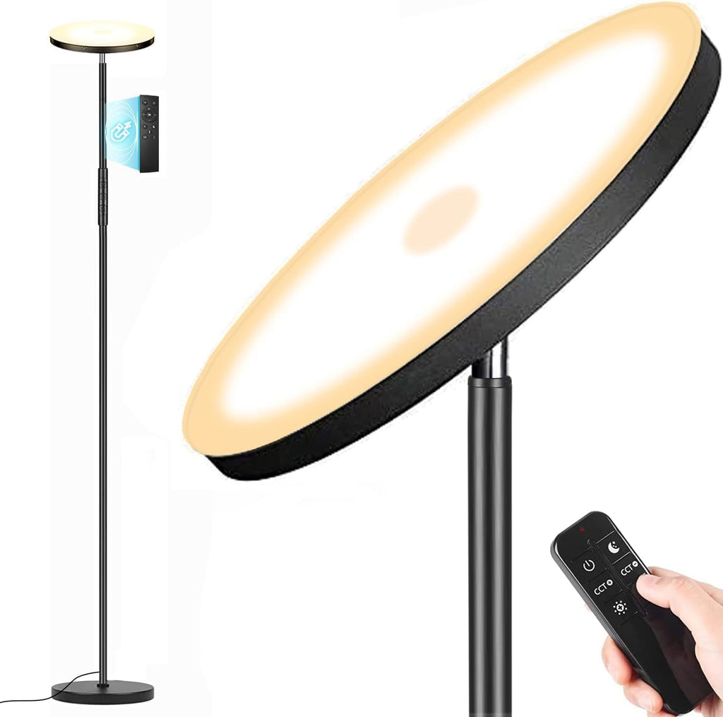 Marctronic Upgraded Torchiere Floor Lamp,36W 3600LM Super Bright LED Floor Lamp for Living Room Bedroom Office, Dimmable Modern Standing Ta…
