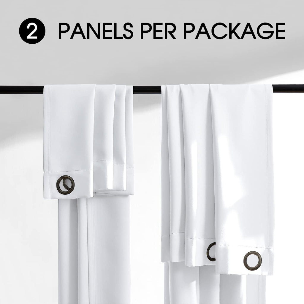 Rutterllow 100% Blackout Curtains 2 Panels, Full Shade 108 Inches Long Complete Drapes for Living Room, Thermal Insulated Bedroom Window Tr…