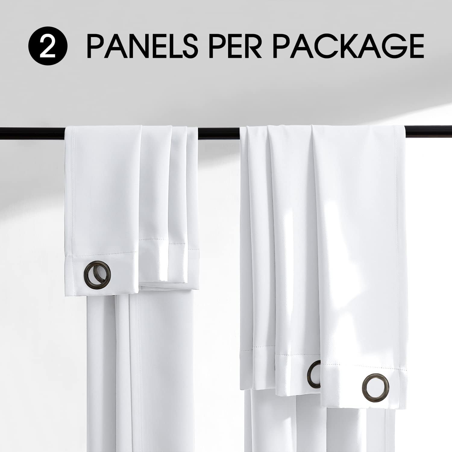 Rutterllow 100% Blackout Curtain Panels, 92 inches 2 Panel Sets, Heat and Full Light Blocking Drapes with Grommets for Bedroom, Thermal Ins…