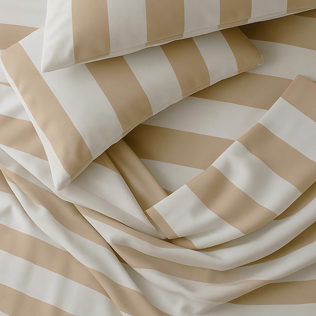 Perupima Peru Pima 415 Thread Count Percal Queen Sheet Set - 100% Peruvian Pima Cotton, 4 Piece (Flat, Fitted, 2 Pillowcases) - Cooling, Cr…
