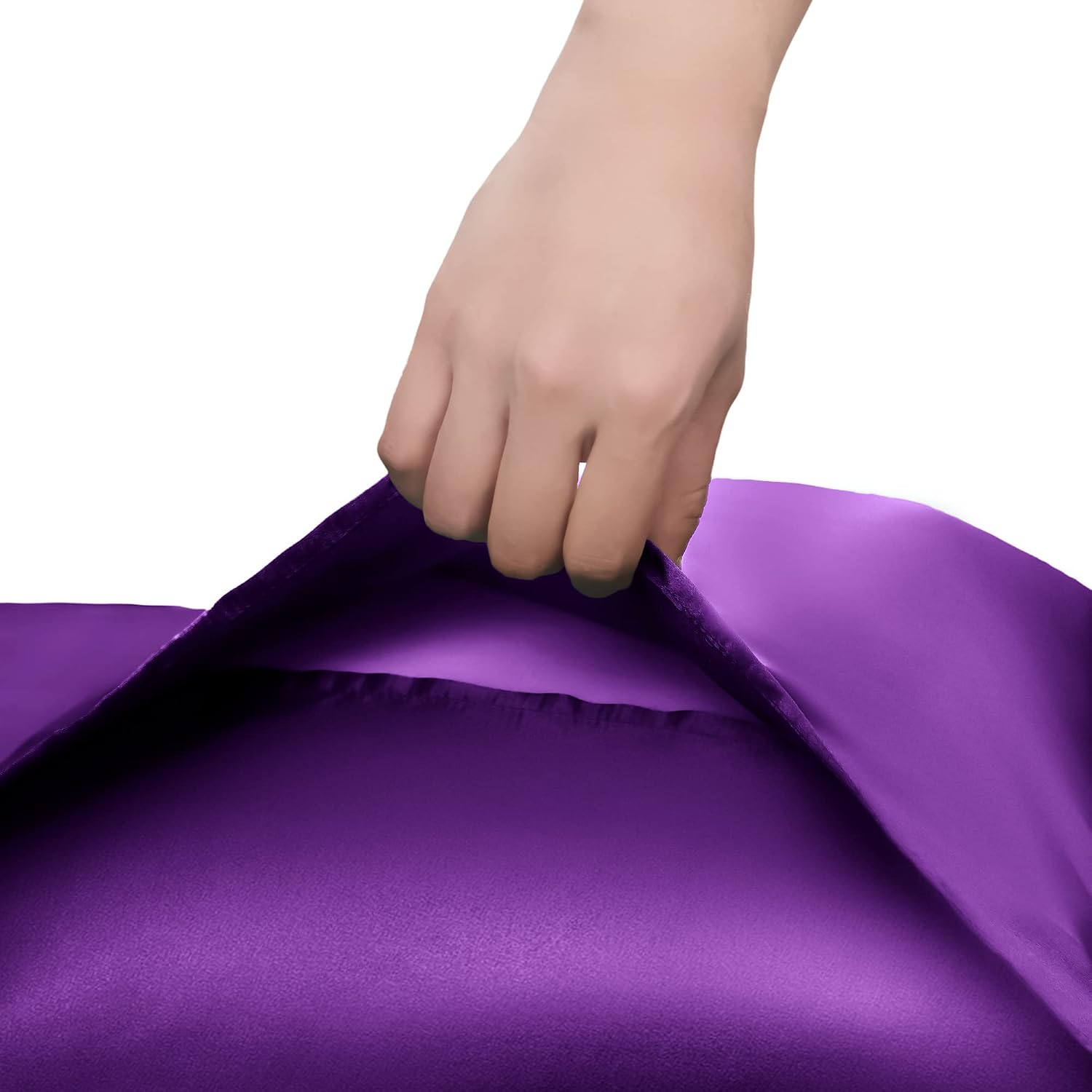 Homiest Purple Satin Pillowcase for Hair and Skin, Queen Size Pillow Covers Luxury & Ultra Soft Pillow Cases Set of 2, Cooling…