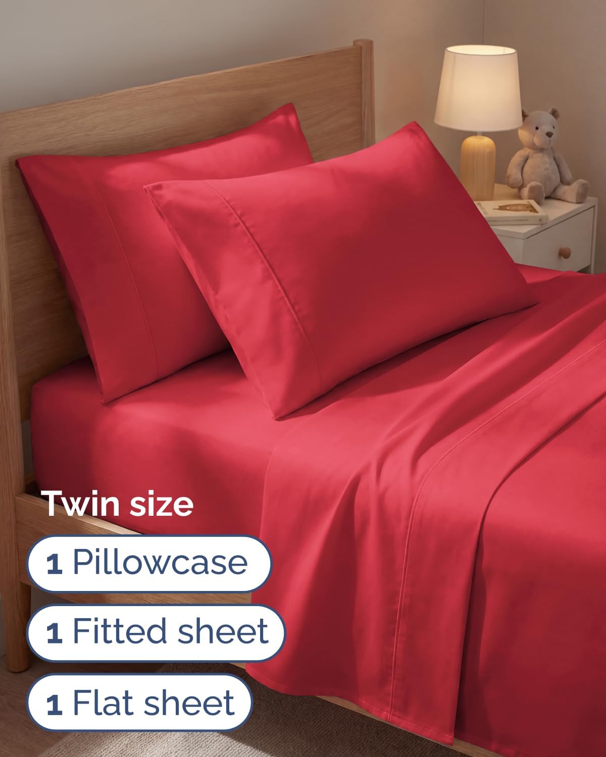 Twin 4 Piece Sheet Set - Comfy, Breathable & Cooling - Soft Hotel Luxury Bedding for Women, Men, Kids, Teens & Children - 1 Flat & 1…