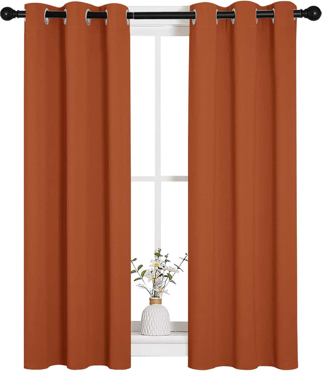 NICETOWN Burnt Orange Window Curtains Blackout Drapes, Thermal Insulated Solid Grommet Blackout Curtains/Draperies for Living Room (1…
