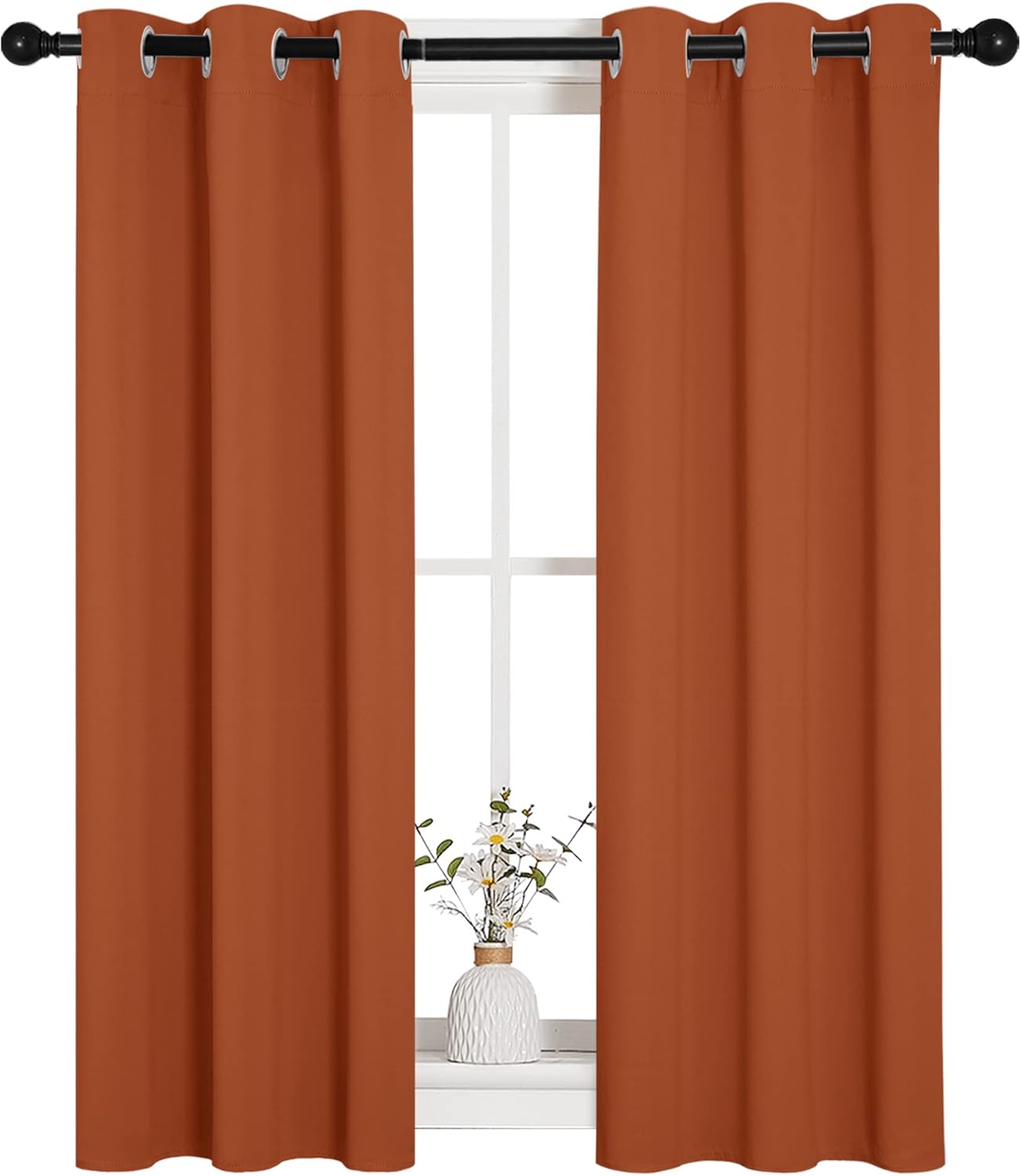 NICETOWN Burnt Orange Window Curtains Blackout Drapes, 1 Pair, 29 by 40 inches, Thermal Insulated Solid Grommet Blackout…