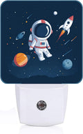 Universe Astronaut Rocket Galaxy Night Light, Plug Into Wall Decor for Stairway, Hallway, Kitchen, Dusk to Dawn Sensor Nightlights for…