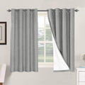 H.VERSAILTEX Linen Blackout Curtains 54 Inches Long 100% Blackout Thermal Insulated Textured Linen Look Curtain Draperies Anti-Rust…