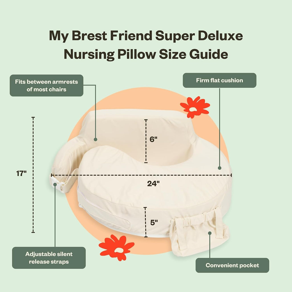 My Brest Friend Super Deluxe Nursing Pillow - Enhanced Comfort & Ergonomic Breastfeeding Pillow for Ultimate Support for Mom & Baby…