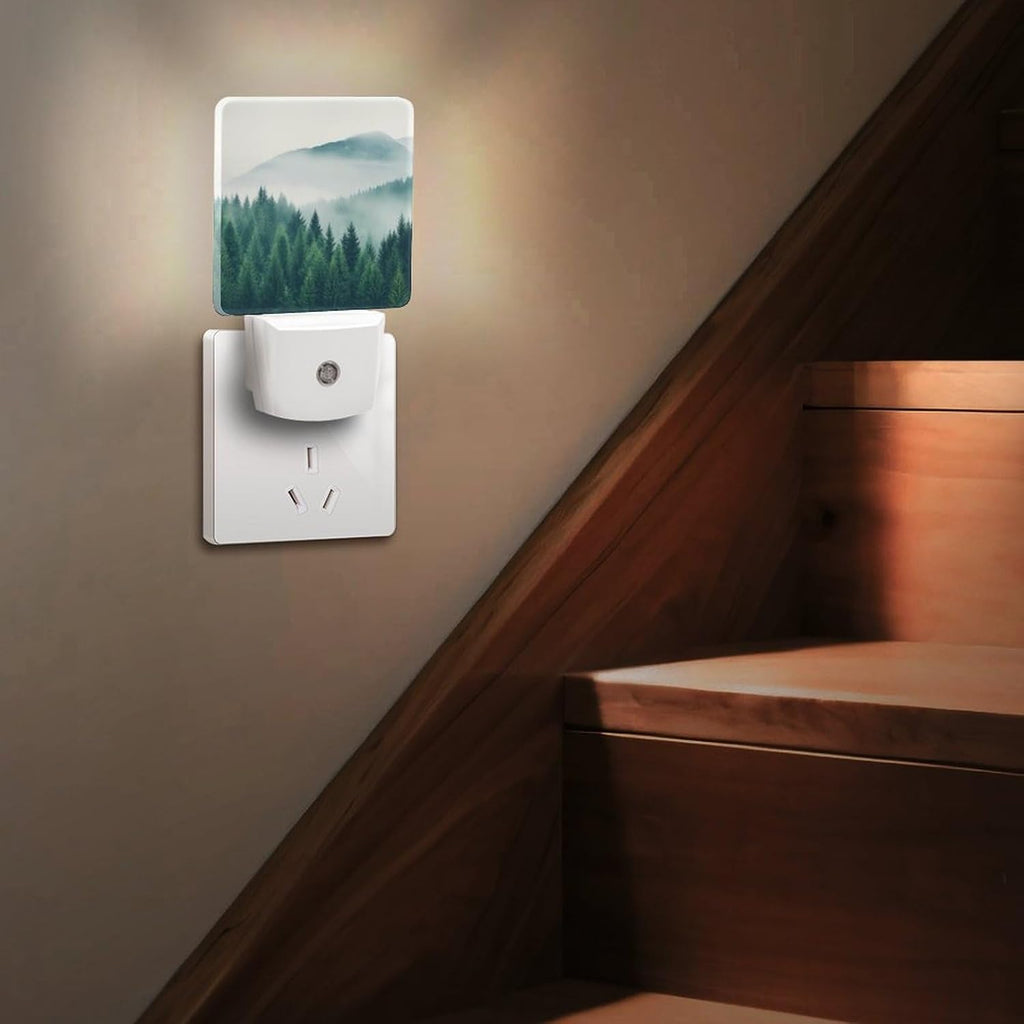 YKJAHSD Mountain Forest Night Light, Plug into Wall Decor Nightlights for Bedroom, Bathroom, Hallway, Kitchen, with Dusk to Dawn Lig…
