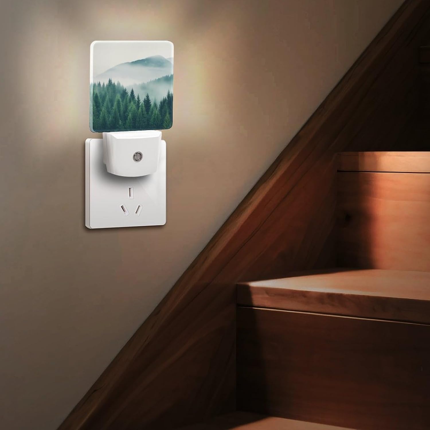 YKJAHSD Mountain Forest Night Light, Plug into Wall Decor Nightlights for Bedroom, Bathroom, Hallway, Kitchen, with Dusk to Dawn Lig…