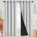 SimpleHome 100% Blackout Curtains for Bedroom, Thermal Insulated Grommet Window Drapes Room Darkening White Curtains for Living Room with Bl…