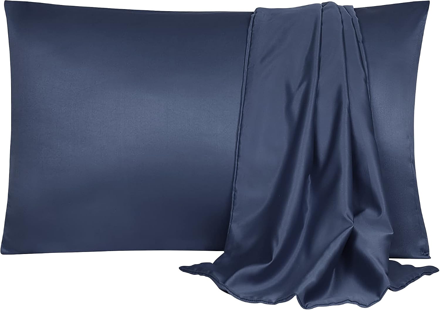 uxcell 2 Pack Silk Satin Pillowcase for Hair and Skin, Cool, Silky, Soft Breathable Pillow Cases Standard Size 20x26 Inch Sateen Pillowcase…