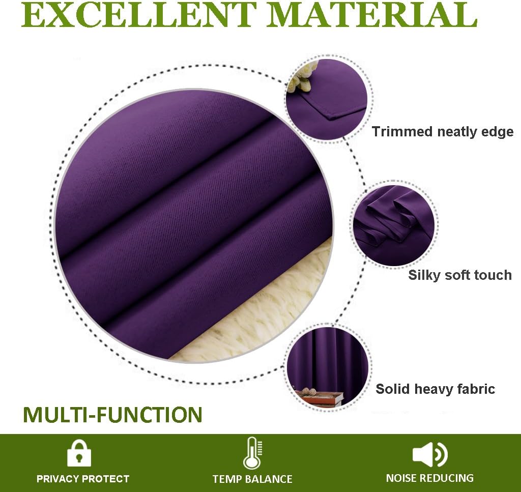 NICETOWN Blackout Room Darkening Window Curtain Triple Weave Home Decoration Solid Ring Top Blackout Room Darkening Drape for Bedroom…