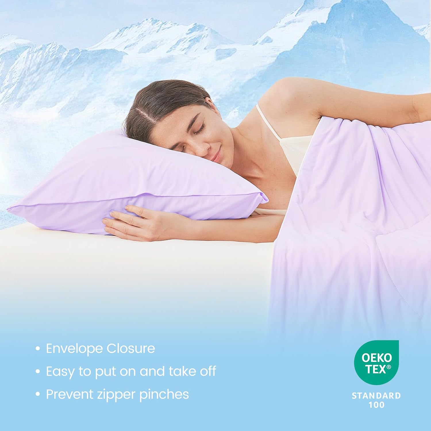 CozyBliss Cozy Bliss 2pcs Cooling Pillow Cases Set for Hot Sleepers & Night Sweats, Q-Max 0.5 Silky Wrinkle-Free Pillow Covers with Envelop…