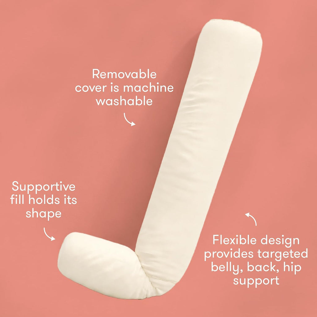 Frida Mom Compact Support 4-in-1 Pregnancy Pillow, Cooling Pregnancy Pillow, Twist & Bends into 4 Shapes for Comfort & Full Body Support, C…