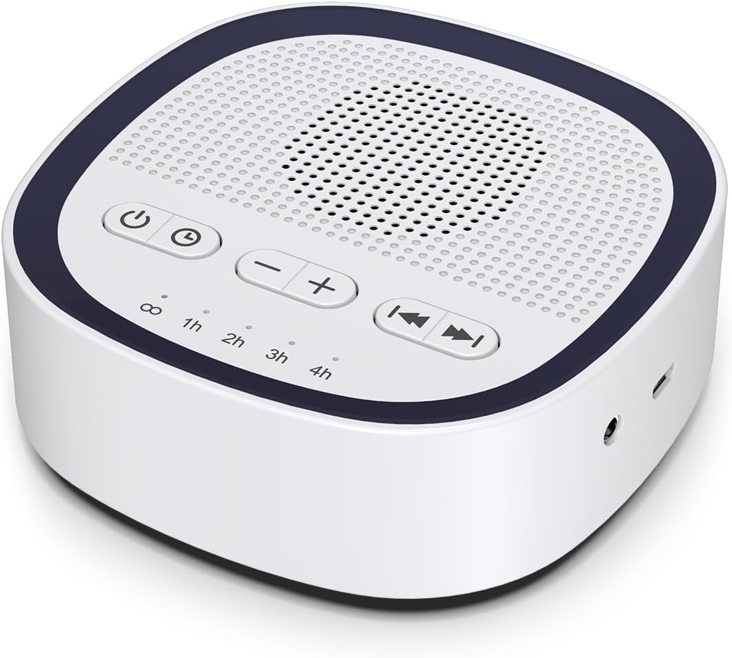 Sleep White Noise Sound Machines with 30 Soothing Sounds 3.5 mm Headphone Jack 5 Timer Settings 32 Precise Volume Memory Function Compact…