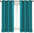 NICETOWN Kitchen Blackout Window Curtain Panel Home Fashion Thermal Insulated Solid Grommet Room Darkening Drape for Apartment (Peacock…