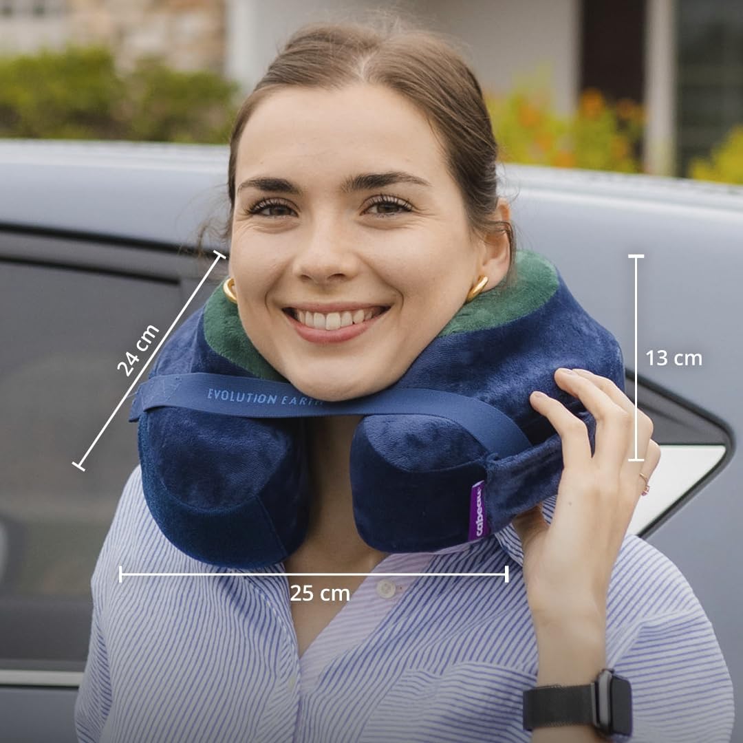 Cabeau Softest Neck Pillow Ever for Travel – Evolution Earth Deluxe – 360° Head, Neck and Chin Support for Sleeping – Sustainable Memory Fo…