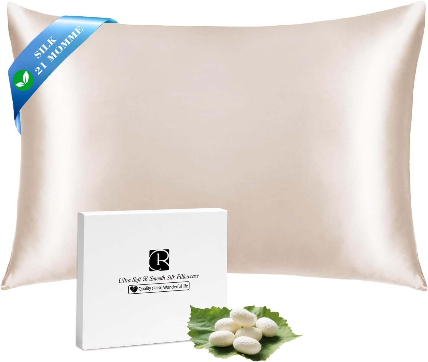 Ravmix Silk Pillow Cases with Zipper, 21momme Mulberry Silk Pillowcase for Hair Skin everyday comfort, Soft Smooth Breathable Cool Pillow…