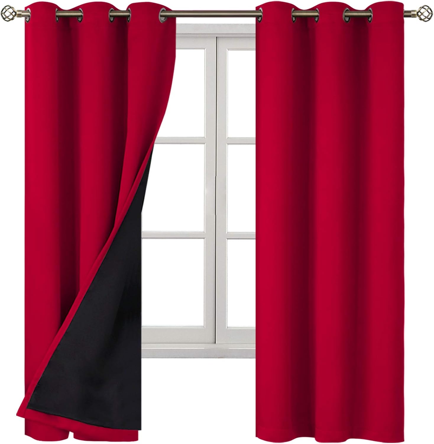 BGment Christmas 100% Blackout Curtains Thermal Insulated with Liner for Living Room Decoration - Grommet Double Layer Energy Saving Bedroo…