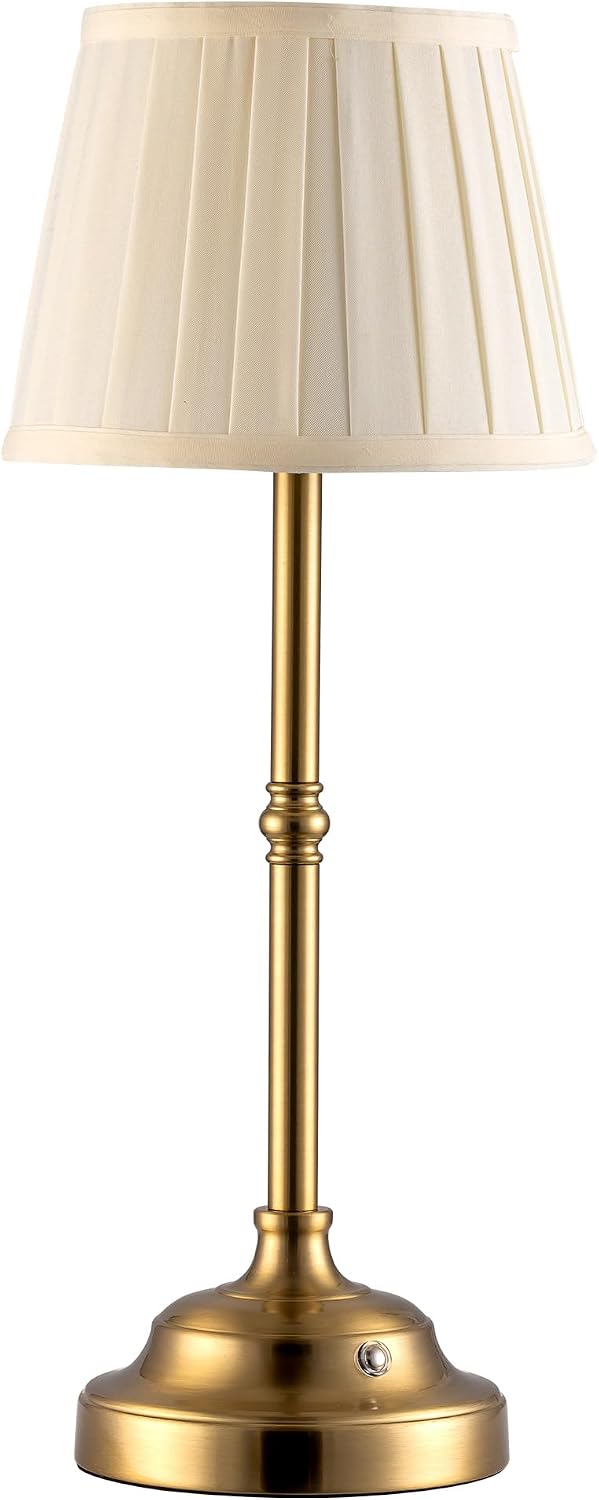 KDG Portables Cordless Table Lamp, Fabric Shade Desk Lamp, 4000mAh Rechargeable Battery Powered Lighting, Dimmable Light for Dining Room…