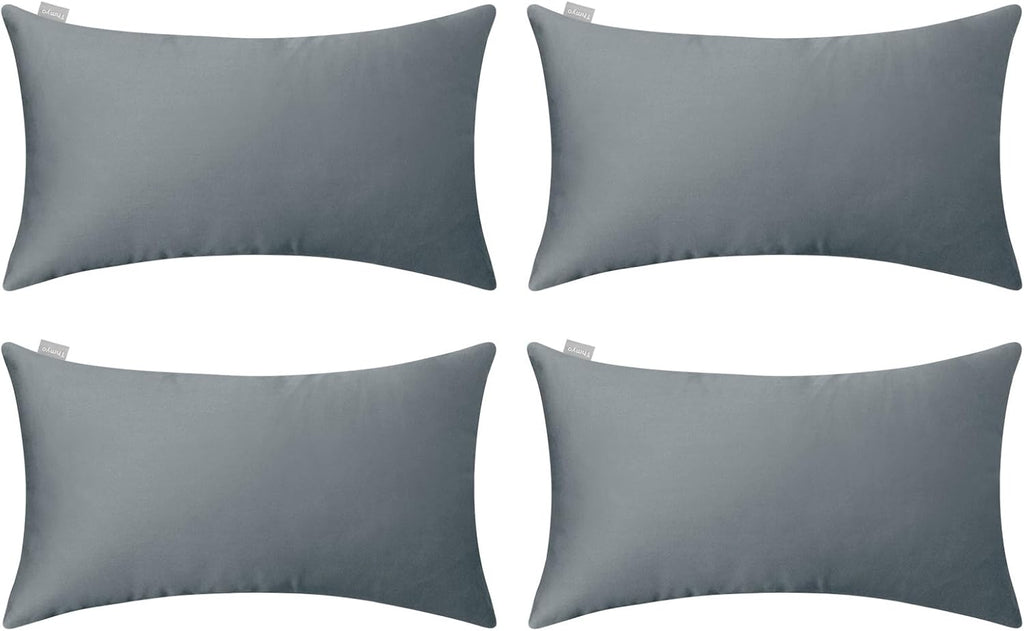 Thmyo 4-Pack 100% Cotton Lumbar Comfortable Solid Decorative Throw Pillow Case, Thmyo Rectangle Cushion Cover Pillowcase Sublimation Blank P…