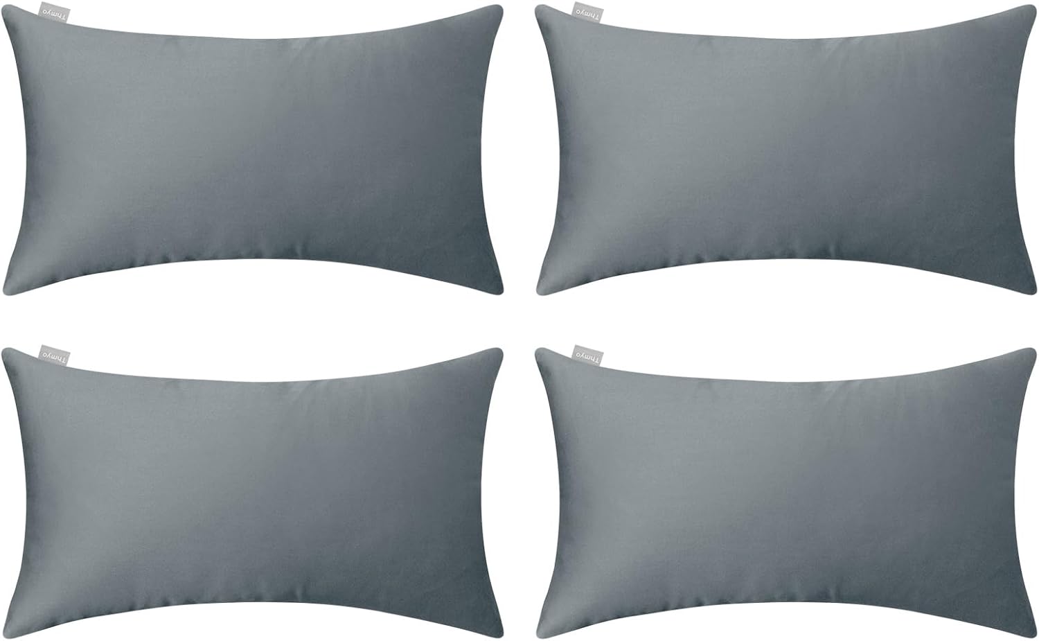 Thmyo 4-Pack 100% Cotton Lumbar Comfortable Solid Decorative Throw Pillow Case, Thmyo Rectangle Cushion Cover Pillowcase Sublimation Blank P…