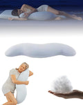 Monkpear Body Cooling Pillow, Double Wave Curve Side Sleeper Pillow, Ergonomic, Cooling Side Sleeper Body Pillow, Pea Pod Shape Long Pillow…